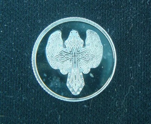 Stammeskreuz mit Flügeln 1 Gramm .999 reines Silber runder Münzbarren Barren - Bild 1 von 2