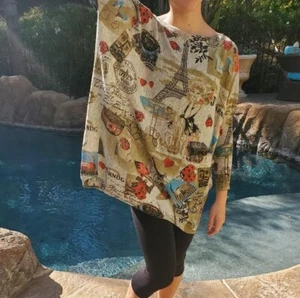 Maya Antonia Knitted Sweater Tunic/Dress Gray-Paris-France, Long Sleeves/Loose - Picture 1 of 8