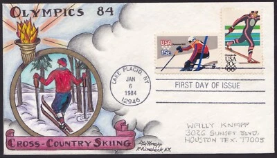SCOTT 2069 OLYMPICS DOROTHY KNAPP HAND PAINTED FIRST DAY COVER FDC - Image 1 of 2