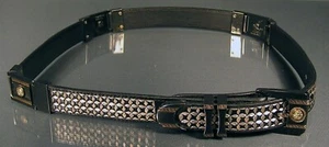 Ledergürtel mit Metallapplikationen 100 cm handgefertigt im Mexiko Gefängnis NEU - Bild 1 von 6
