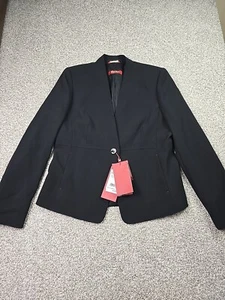 Max Mara Jacket Womans 14 NWT Black Rugiada Style Suit Jacket Business Office - Picture 1 of 15
