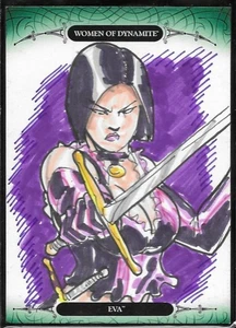 2014 Breygent Women of Dynamite SKETCH card - Eva by Felix Morales SDCC - Picture 1 of 2