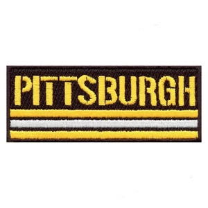 Pittsburgh Striped Box Embroidered Iron On Patch - Picture 1 of 2