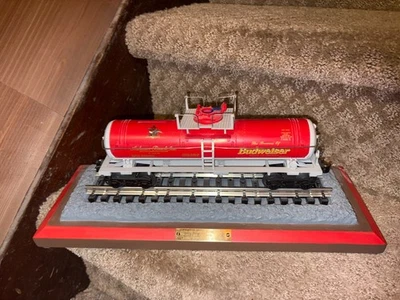 1996 Budweiser Tank Car Bank with Display Base K-Line  NOS - Image 1 of 4