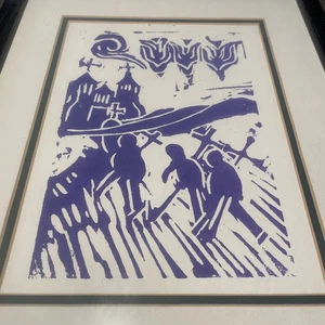 Impresión artística linócut - Procesión Viernes Santo Peregrinación Suroeste México Católica - Imagen 1 de 9