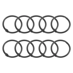 Shower Curtain Rings,12pcs - 1.22 Inch Loose Leaf Binder Rings (Black) - Picture 1 of 5