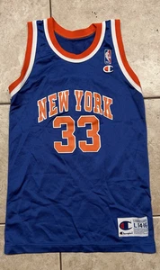 Vintage New York Knicks Trikot Youth Large Champion Patrick Ewing blau 90er USA - Bild 1 von 5