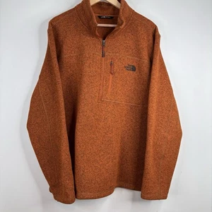 The North Face 1/4 Zip Sweater Fleece XXL Gordon Lyons Jacket Burnt Orange Fall - Picture 1 of 9