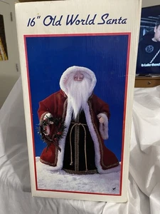 Vintage alte Welt Weihnachtsmann Figur 16,5" Weihnachtsmann Baumspitze A4 - Bild 1 von 12
