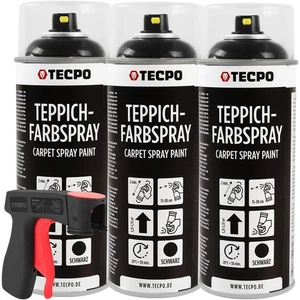 3x TECPO FARBSPRAY TEPPICH-SPRAY 400 ml SCHWARZ FUßMATTEN AUFBEREITEN + SPRÜHER - Bild 1 von 5
