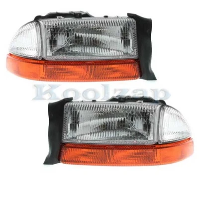 For 97-04 Dakota/98-03 Durango Headlight Headlamp Head Light Lamp Bulb SET PAIR - Imagem 1 de 4