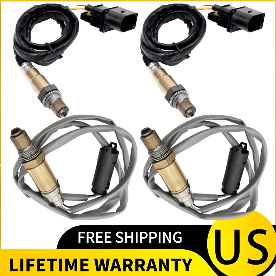 4 peças sensor de oxigênio O2 1& 2 para 2002-2005 BMW 745i 745Li 4.4L upstream+downstream - Imagem 1 de 4
