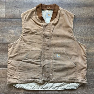 Vintage 2000’s Mens 2XL Carhartt Quilt Lined Distressed Fire Resistant Vest - Bild 1 von 13