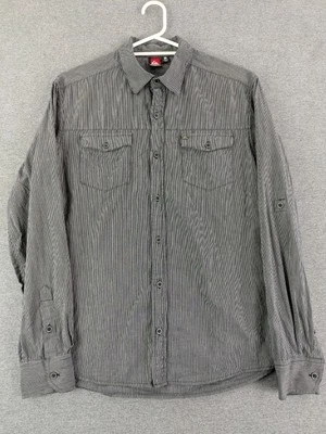 Quiksilver Long Sleeve Shirt Mens Size M Grey Surf Smart Casual Button Up Winter - Image 1 of 4