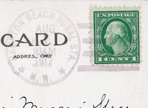 Hampton Beach Rural Station New Hampshire 1917 Cancel DPO 1907-1920 Postcard - Picture 1 of 3