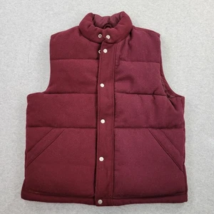 Old Navy Puffer Vest Mens Large Red Heavyweight Stand-Up Buttons - Picture 1 of 9