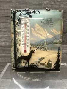 WEISBARD PLANING MILL Vintage Thermometer CEDAR FALLS Iowa - Picture 1 of 8
