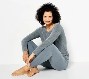 Barefoot Dreams Ultra Lite Top w/ Malibu Pant Lounge Set Baltic Blue 2X A453890 - Picture 1 of 2
