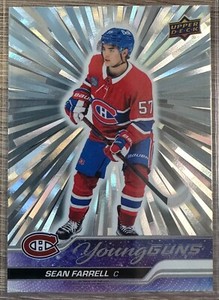 SEAN FARRELL 2023-24 UPPER DECK SERIES 1 YOUNG GUNS OUTBURST SILVER SP RC #234