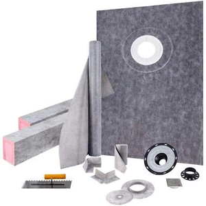 38"x60" Waterproof Shower Pan Kit Offset Drain ABS Easy DIY Installation - Picture 1 of 13