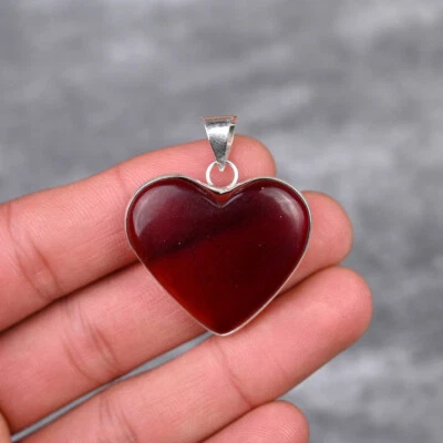 Stupefacente Rosso Onice Gemma 925 Argento Sterling Fatto a Mano Ciondolo As- 55 - Immagine 1 di 3