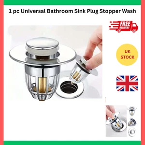 Universal Bathroom Sink Plug Stopper Wash Basin Core Bounce Up Drain Filter Home - Picture 1 of 2