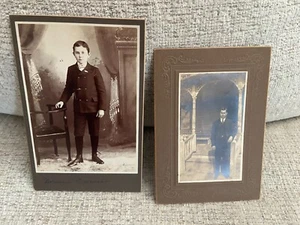 2 antike Kabinett Fotokarten Junge kurze Hose/Mann Hastings Carmean PA/DE/MD Gebiet - Bild 1 von 4