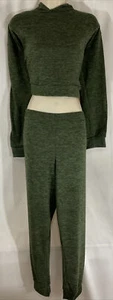 NWT boohoo Melange Green Knitted Hoody and Jogger Size 12 Two Pieces - Picture 1 of 5