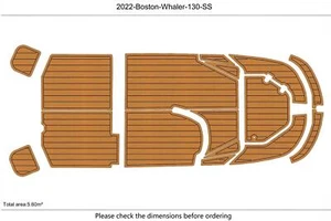 2023 Boston Whaler 130 SS Cockpit Boat Marine EVA Pads Faux Teak Flooring Mats - Bild 1 von 21