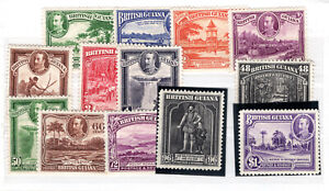 Br Guyiana 1935 sg 288 -300 set to $1 violet fine LM cat £140