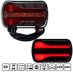 LED-Rücklicht 3-Funktionen: Bremslicht, Blinker, Positionslicht 12/24V, IP69, E9 - Bild 1 von 18