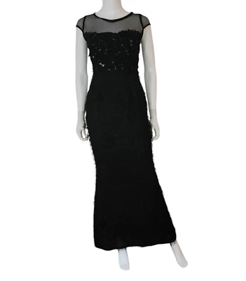 Vestido Vaina Clásico Con Cuentas Encaje Flecos Metálico Foto 1 de 4