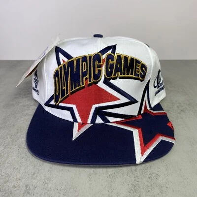 Gorra gorra con logotipo vintage atlética de los Juegos Olímpicos de Atlanta 1996 estrellas con cierre a presión nueva de stock Foto 1 de 4