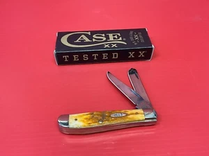 CASE Knife Persimmom Orange Bone Peach Seed Jig Mini Trapper#26561 (Brand New) - Picture 1 of 4