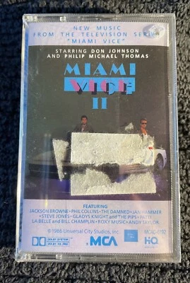Miami Vice II Soundtrack Cassette  1986 TV Roxy Music Phil Collins Sealed! Read - Image 1 of 4
