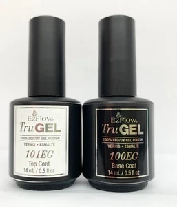 EzFlow TruGel LED/UV Gel Polish -  Base Coat + Top Coat - 0.5oz/15ml - Picture 1 of 2