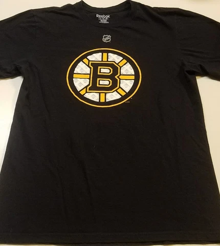Boston Bruins Licensed NHL Black T-Shirt Mens MEDIUM M Reebok Hockey BACKES 42 Cover