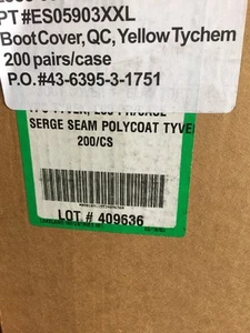 Dupont Tychem Tyvek QC QC122 Chemical Hazmat Boot cover 2XL XX-Large YELLOW - Picture 1 of 2
