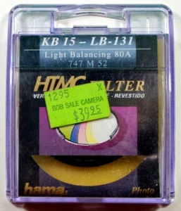 Filtro lente vetro blu bilanciamento luce 52 mm HTMC KB 15 Hoya 80A 52 mm Giappone - Foto 1 di 2