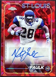2024 Topps Chrome Sapphire Marshall Faulk Red Auto /5 St Louis Rams #BA-MFA - Foto 1 di 2