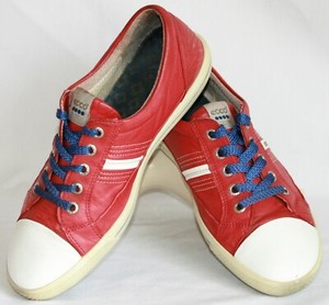 red ecco sneakers