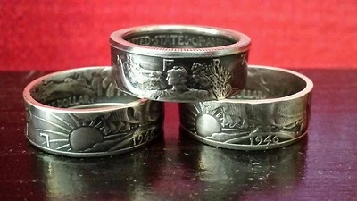 Полдоллара с идущей Свободой монета серебряное кольцо на ваш выбор размер 9-13 Рождество день рождения - Изображение 1 из 4