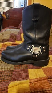 Red Wing Biker Boots Mens Size 10D Black Soft Toe #969 - Picture 1 of 12