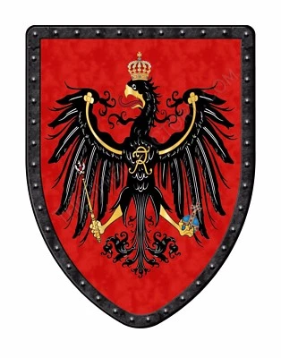 Висячий средневековый щит для стены, металлическая скульптура SH503PDGHG-Eagle-on-Red - Изображение 1 из 4