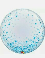 Qualatex 24" Confetti Dots Bubble Balloon - Blue (57789)