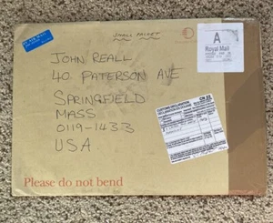 Oversize cover Royal Mail meter to Springfield MA Feb 2018 - Picture 1 of 2