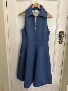 KAREN WALKER RUNWAY WOMENS DRESS PRINTED Blue Size AU & UK 10 / US 6 - Picture 1 of 7