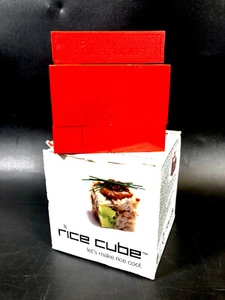 Rice Cube Sushi Maker 2.5" Red Plastic Square Mold in Box ~ Gourmet - Picture 1 of 11
