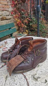 Skischuhe Stiefel alt antik Leder Schnürung 40/50er Jahre Vintage Retro - Bild 1 von 3