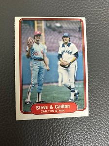 1982 Fleer baseball Steve Carlton & Carlton Fisk (hall of fame) card #632